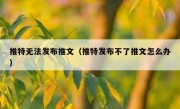 推特无法发布推文（推特发布不了推文怎么办）