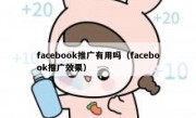 facebook推广有用吗（facebook推广效果）