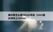 国内要怎么做tiktok电商（2021国内如何上tiktok）