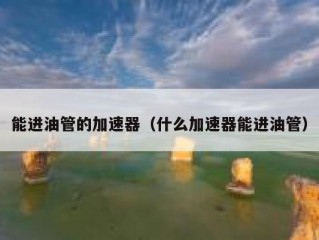 能进油管的加速器（什么加速器能进油管）