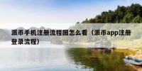 派币手机注册流程图怎么看（派币app注册登录流程）