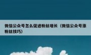 微信公众号怎么促进粉丝增长（微信公众号涨粉丝技巧）