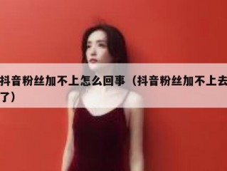 抖音粉丝加不上怎么回事（抖音粉丝加不上去了）