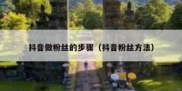 抖音做粉丝的步骤（抖音粉丝方法）