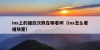 ins上的播放次数在哪看啊（ins怎么看播放量）