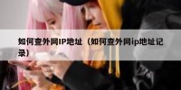 如何查外网IP地址（如何查外网ip地址记录）