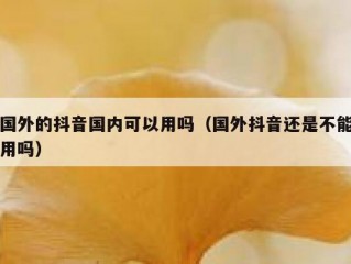 国外的抖音国内可以用吗（国外抖音还是不能用吗）