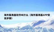 海外服务器软件叫什么（海外服务器APP安装步骤）