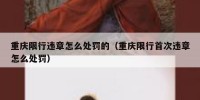 重庆限行违章怎么处罚的（重庆限行首次违章怎么处罚）