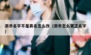 派币名字不是真名怎么改（派币怎么更正名字）