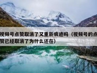 视频号点赞取消了又重新痕迹吗（视频号的点赞已经取消了为什么还在）