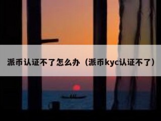 派币认证不了怎么办（派币kyc认证不了）