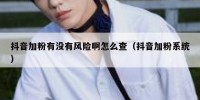 抖音加粉有没有风险啊怎么查（抖音加粉系统）