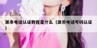 派币电话认证教程是什么（派币电话号码认证）