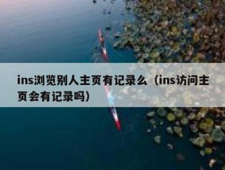ins浏览别人主页有记录么（ins访问主页会有记录吗）