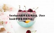facebook的中文名叫什么（facebook中文名字叫什么）