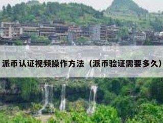 派币认证视频操作方法（派币验证需要多久）