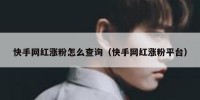 快手网红涨粉怎么查询（快手网红涨粉平台）