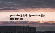 youtube怎么看（youtube怎么看限制内容）