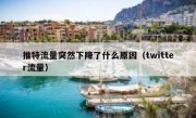 推特流量突然下降了什么原因（twitter流量）