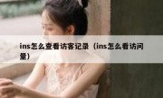ins怎么查看访客记录（ins怎么看访问量）