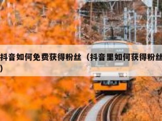 抖音如何免费获得粉丝（抖音里如何获得粉丝）