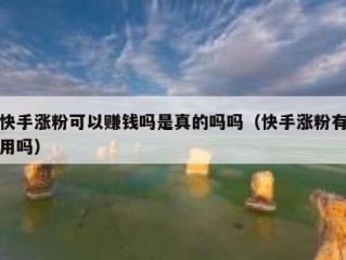 快手涨粉可以赚钱吗是真的吗吗（快手涨粉有用吗）