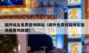 国外域名免费查询网站（国外免费网站域名服务器查询截图）