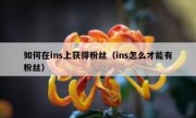 如何在ins上获得粉丝（ins怎么才能有粉丝）