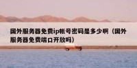 国外服务器免费ip帐号密码是多少啊（国外服务器免费端口开放吗）