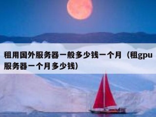 租用国外服务器一般多少钱一个月（租gpu服务器一个月多少钱）