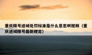 重庆限号进城处罚标准是什么意思啊视频（重庆进城限号最新规定）