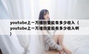 youtube上一万播放量能有多少收入（youtube上一万播放量能有多少收入啊）