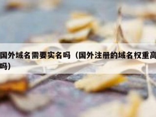 国外域名需要实名吗（国外注册的域名权重高吗）