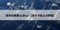 派币在哪里认证kyc（派币手机认证教程）