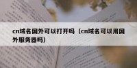 cn域名国外可以打开吗（cn域名可以用国外服务器吗）