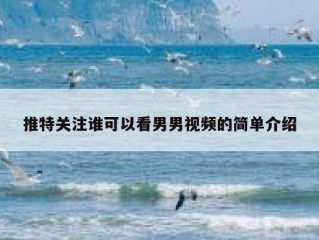 推特关注谁可以看男男视频的简单介绍