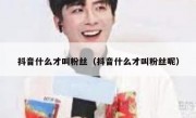 抖音什么才叫粉丝（抖音什么才叫粉丝呢）