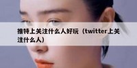 推特上关注什么人好玩（twitter上关注什么人）