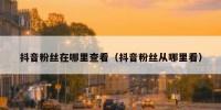 抖音粉丝在哪里查看（抖音粉丝从哪里看）