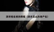 派币姓名修改教程（派币怎么改用户名）