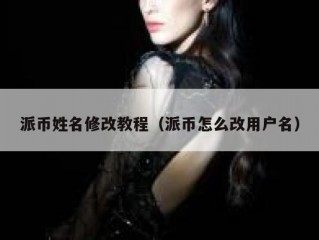 派币姓名修改教程（派币怎么改用户名）