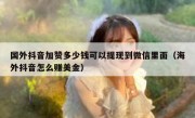 国外抖音加赞多少钱可以提现到微信里面（海外抖音怎么赚美金）