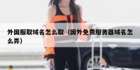 外国服取域名怎么取（国外免费服务器域名怎么弄）