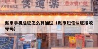 派币手机验证怎么算通过（派币短信认证接收号码）