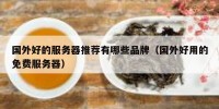 国外好的服务器推荐有哪些品牌（国外好用的免费服务器）