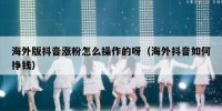 海外版抖音涨粉怎么操作的呀（海外抖音如何挣钱）