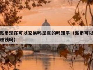 派币现在可以交易吗是真的吗知乎（派币可以赚钱吗）