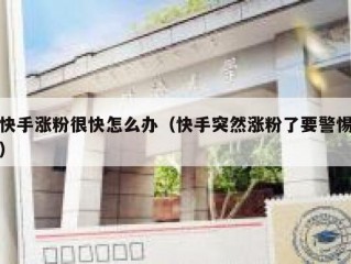 快手涨粉很快怎么办（快手突然涨粉了要警惕）