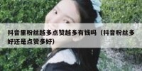 抖音里粉丝越多点赞越多有钱吗（抖音粉丝多好还是点赞多好）